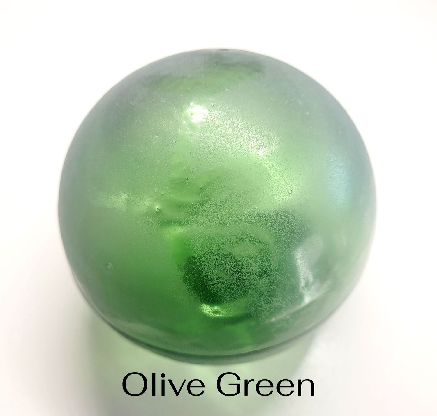 Rare, Olive Green Glass Float - 3.25"