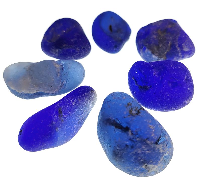 Cobalt Blue Bonfire Glass - 7pcs