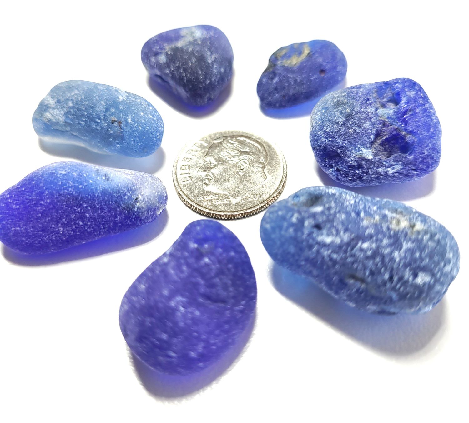 Cobalt Blue Bonfire Glass - 7pcs