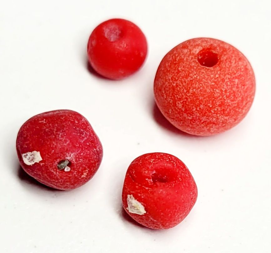Rare Red Beads- 4 pcs