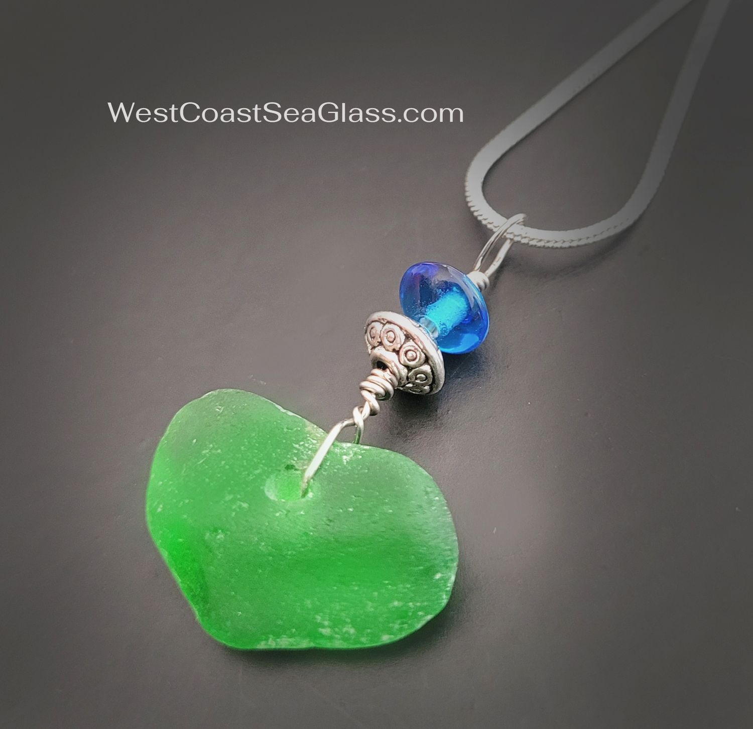 Emerald Green Heart Necklace