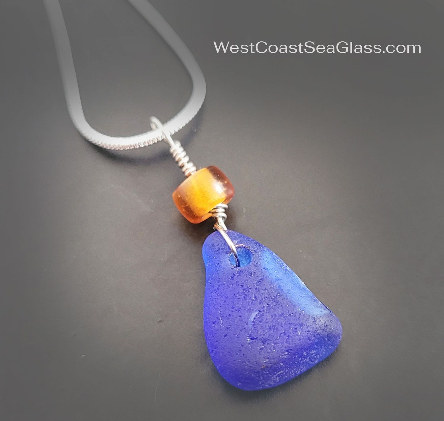 Triangular Cobalt Blue Pendant