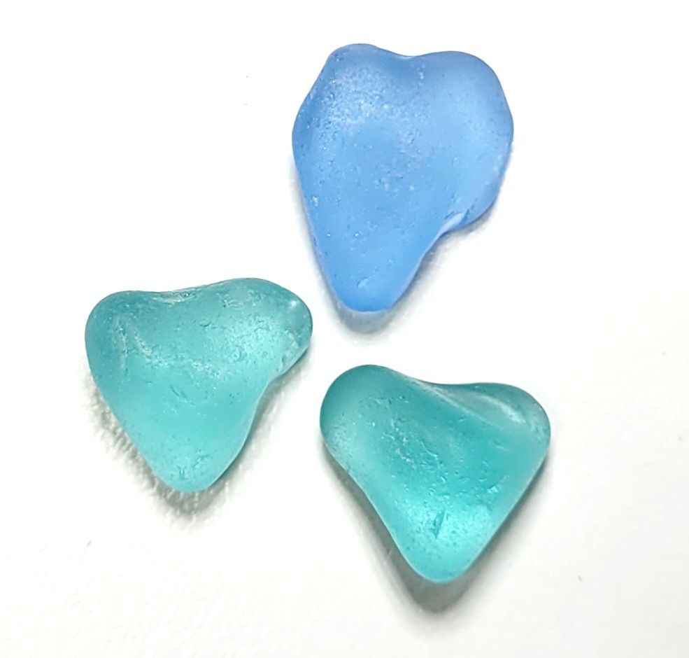 Petite Blue Hearts- 3pcs