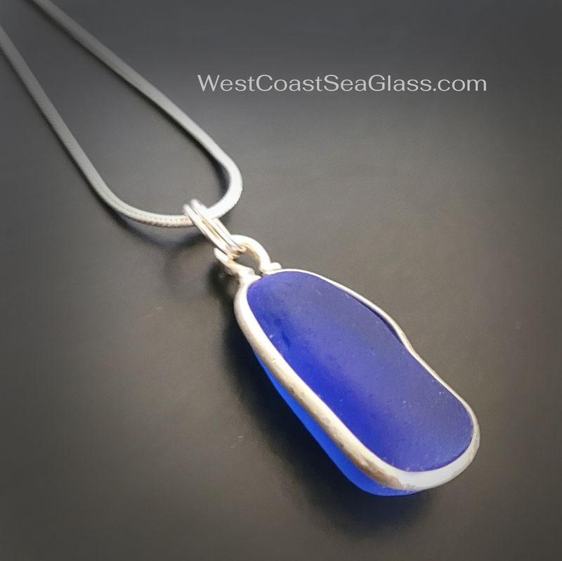 Cobalt Blue Sea Glass Necklace