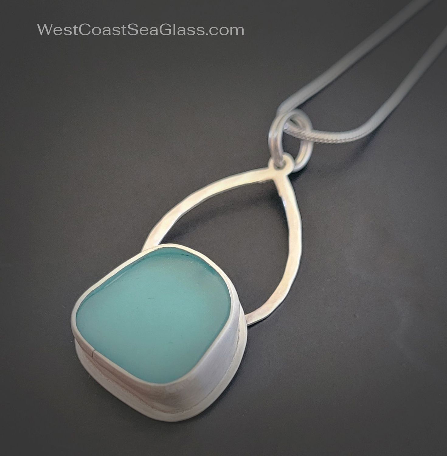 Lovely Aqua Blue Sea Glass Necklace