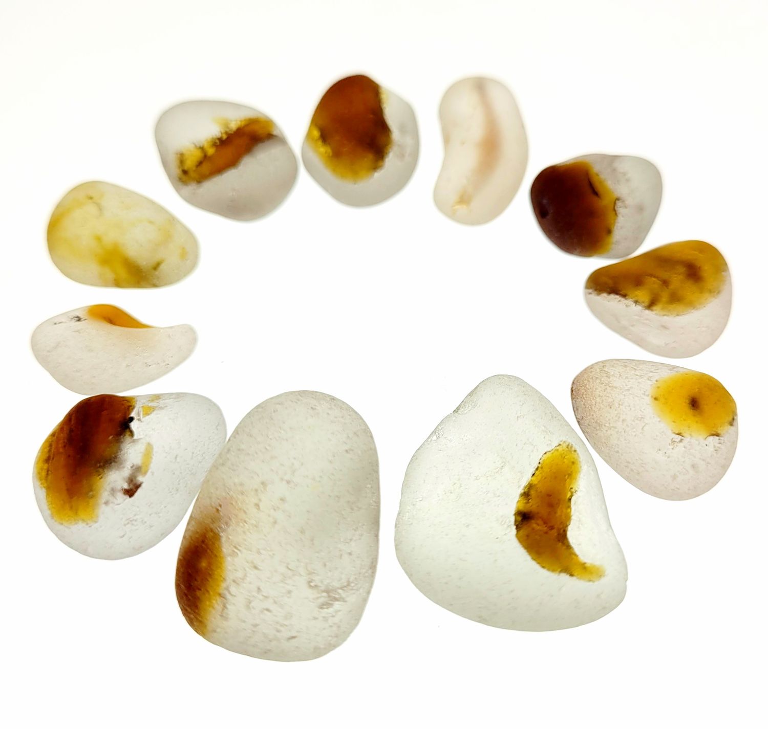 Fused Sea Glass Amber Beauties - 11pcs