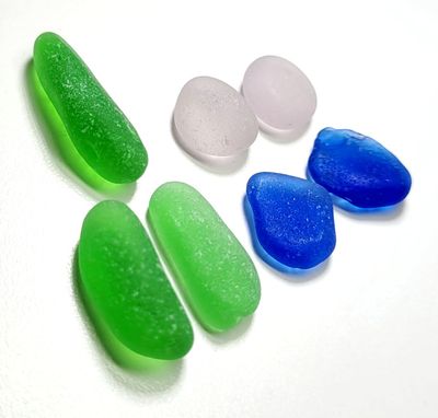 Trio of Greens, Lavender & Cobalt Pairs- 7prs