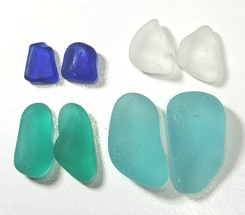 Rare Teal Green, Blue, and White Pairs