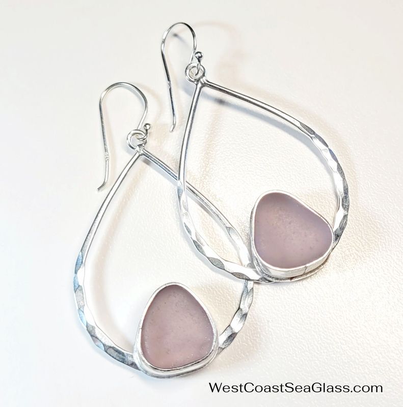 Lavender on Hammered Teardrops