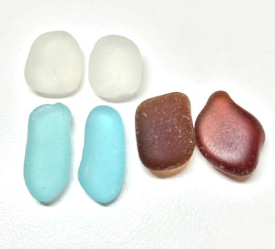 Aqua, White, Brown - 6pcs