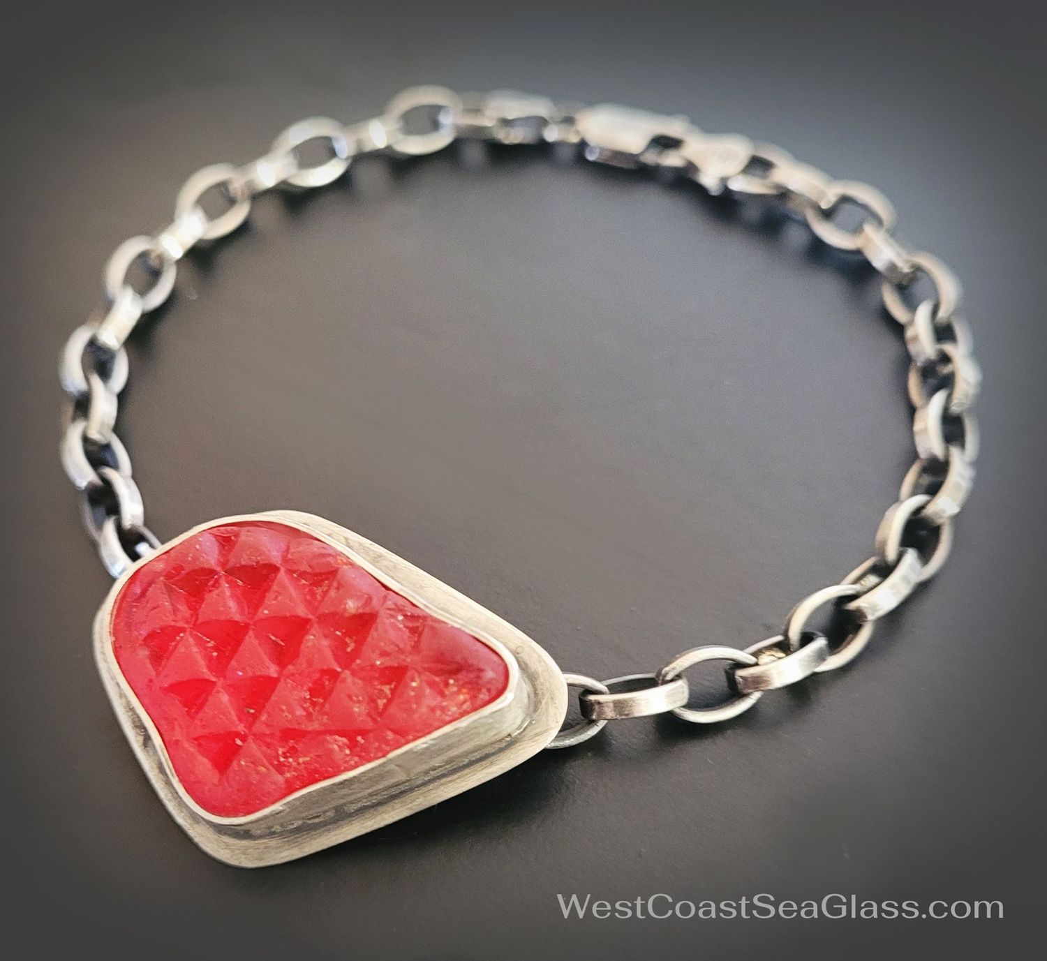 Largest RED Faceted Bracelet