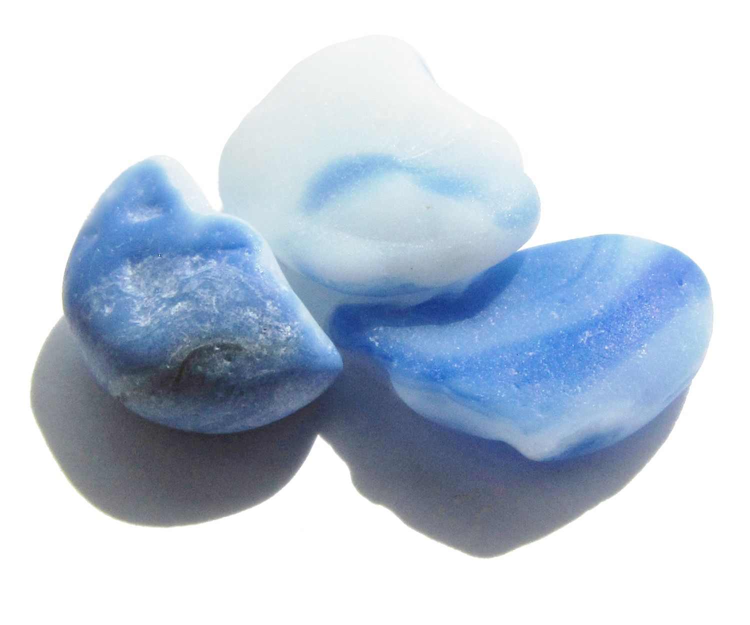Blue & Opaque Marble Pcs - 3pcs