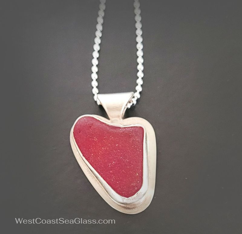 Large, RED Heart in Silver Large, RED Heart in Silver