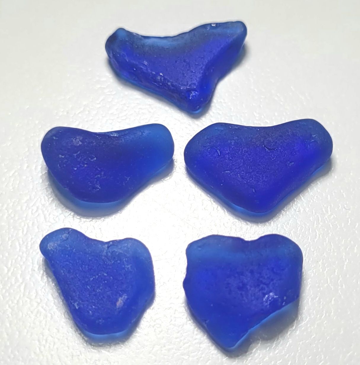 Rough Blue Hearts - 5pcs