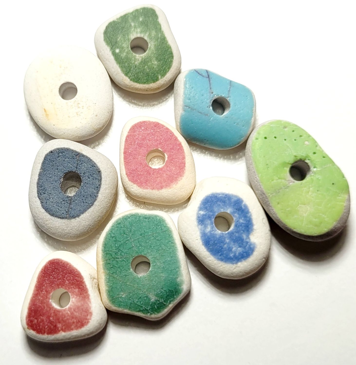 Perfect Drilled Olive Greens - 9pcs.