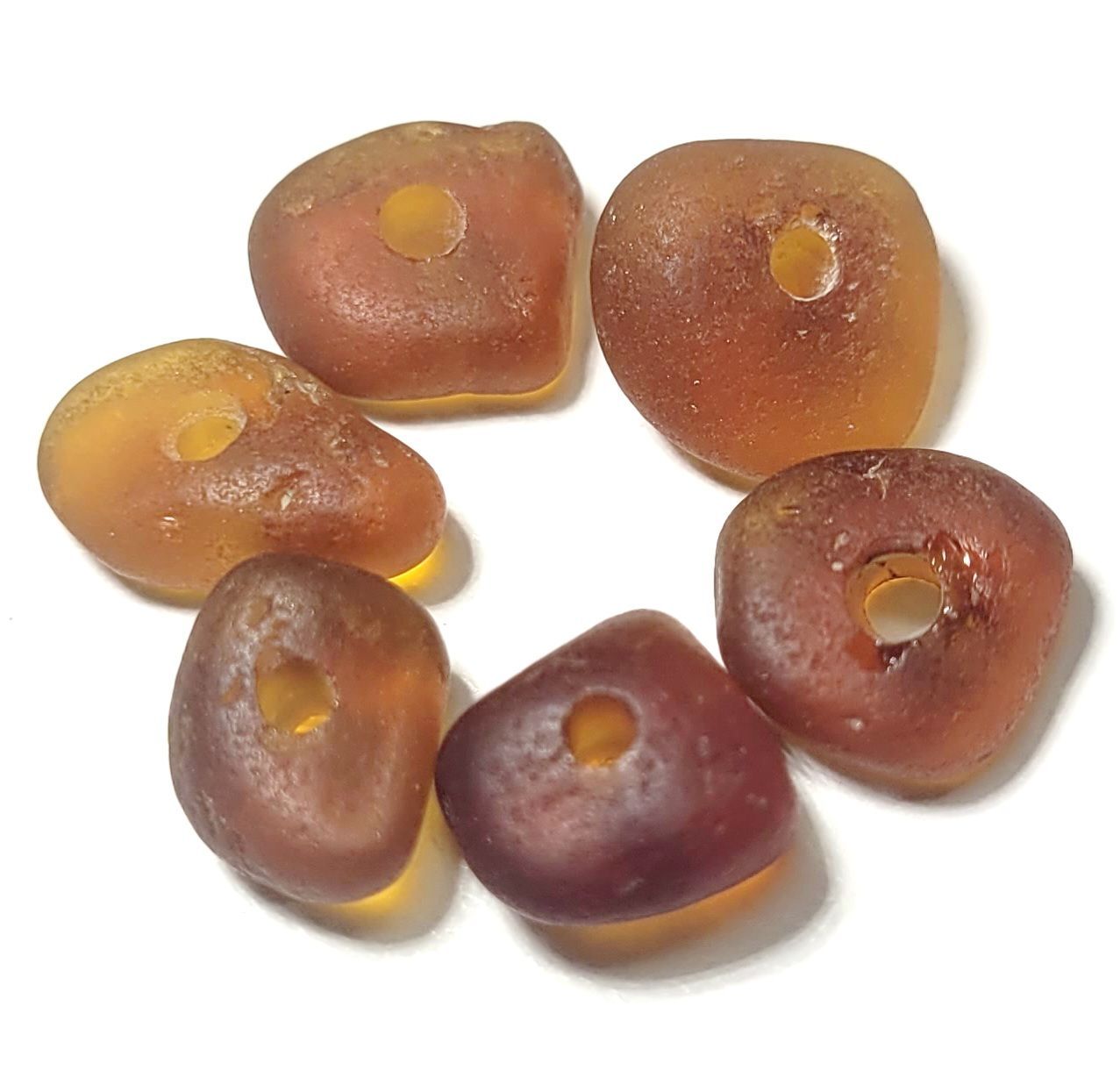 Deep Amber Pieces- Center Drilled Deep Amber Pieces- Center Drilled