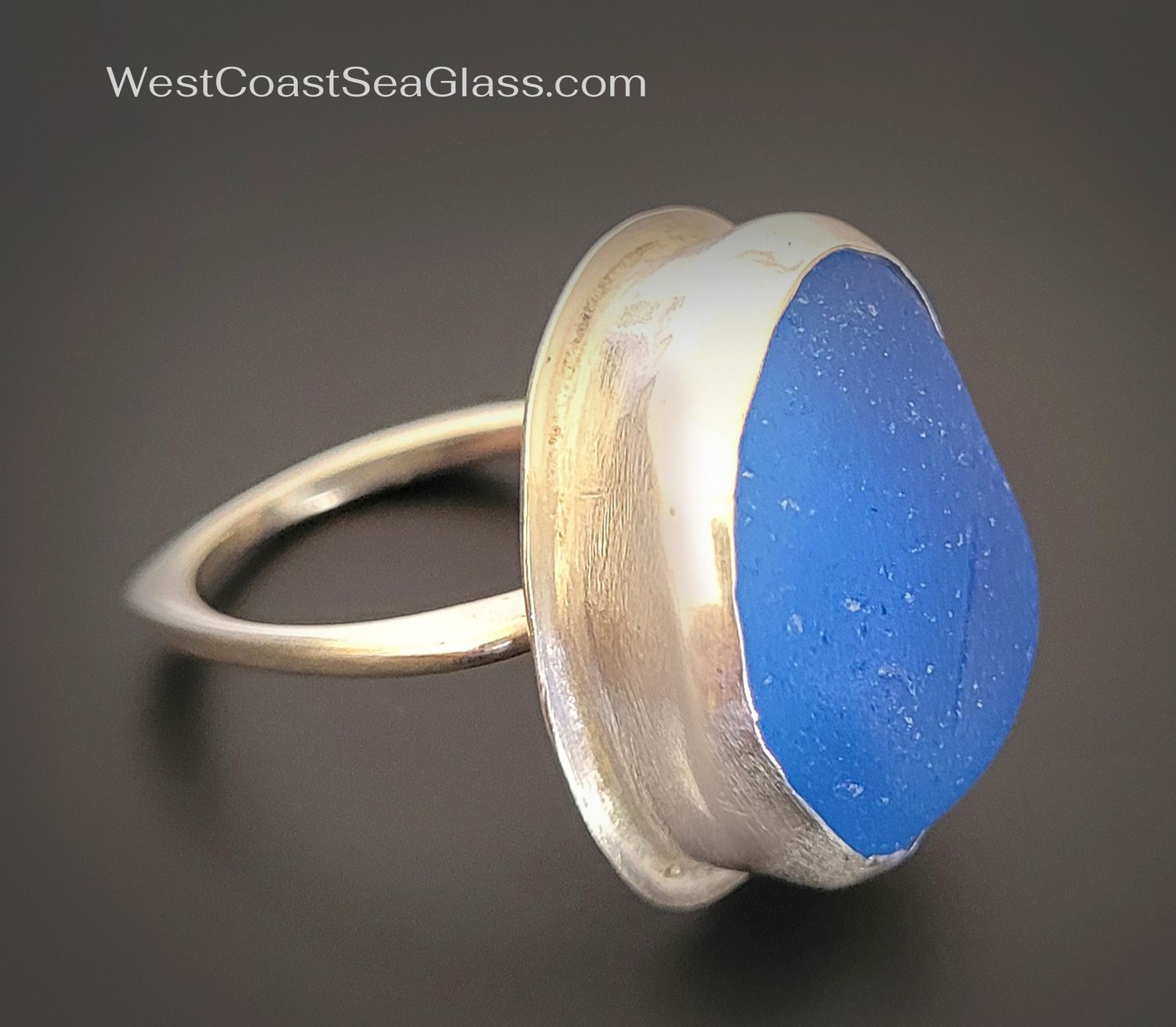 Sea Blue Nugget Ring - Size 8