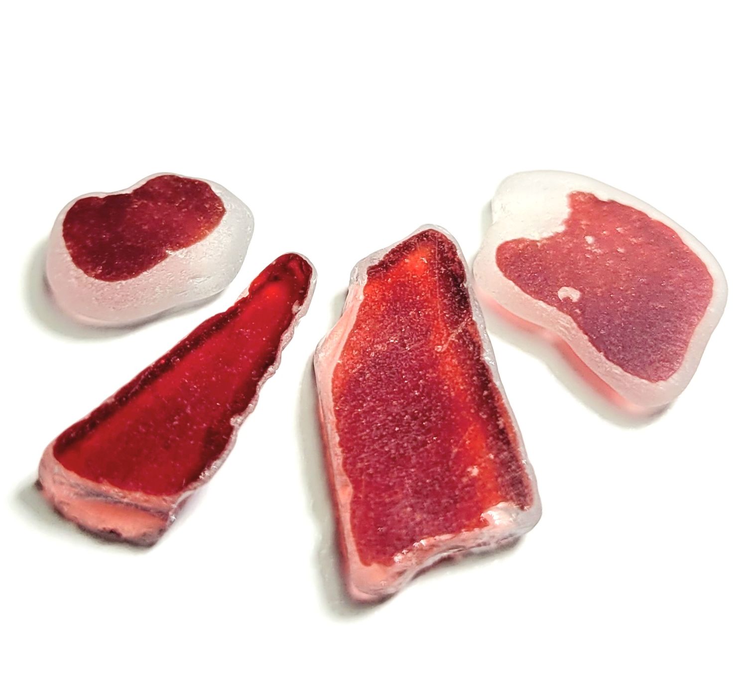 Art Glass: Reds -  4pcs