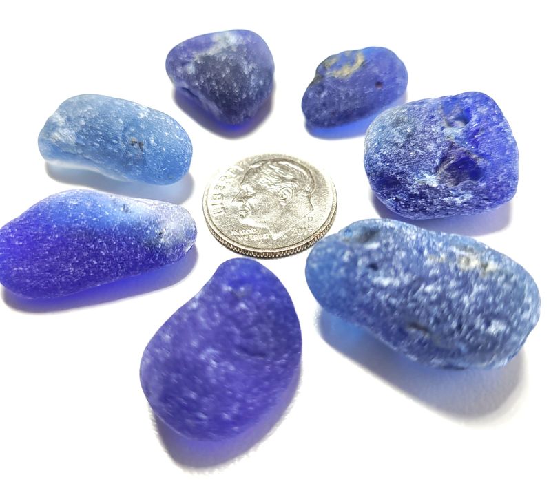 Cobalt Blue Bonfire Glass - 7pcs