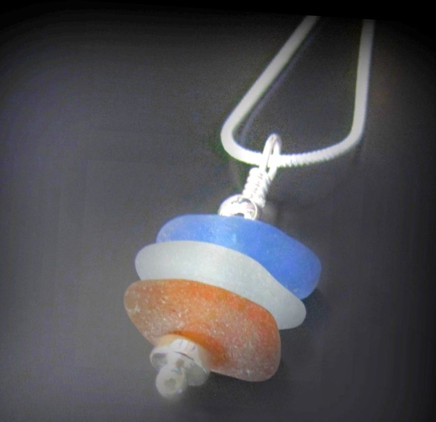 Amber, Seafoam & Soft Blue Necklace Amber, Seafoam & Soft Blue Necklace