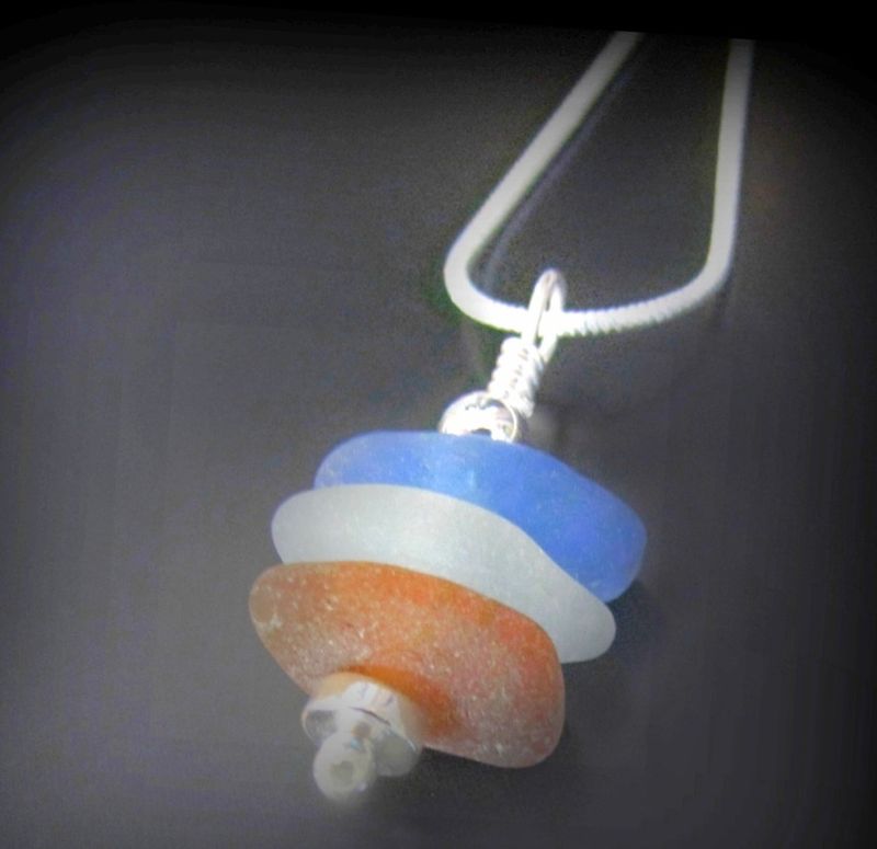 Amber, Seafoam & Soft Blue Necklace Amber, Seafoam & Soft Blue Necklace
