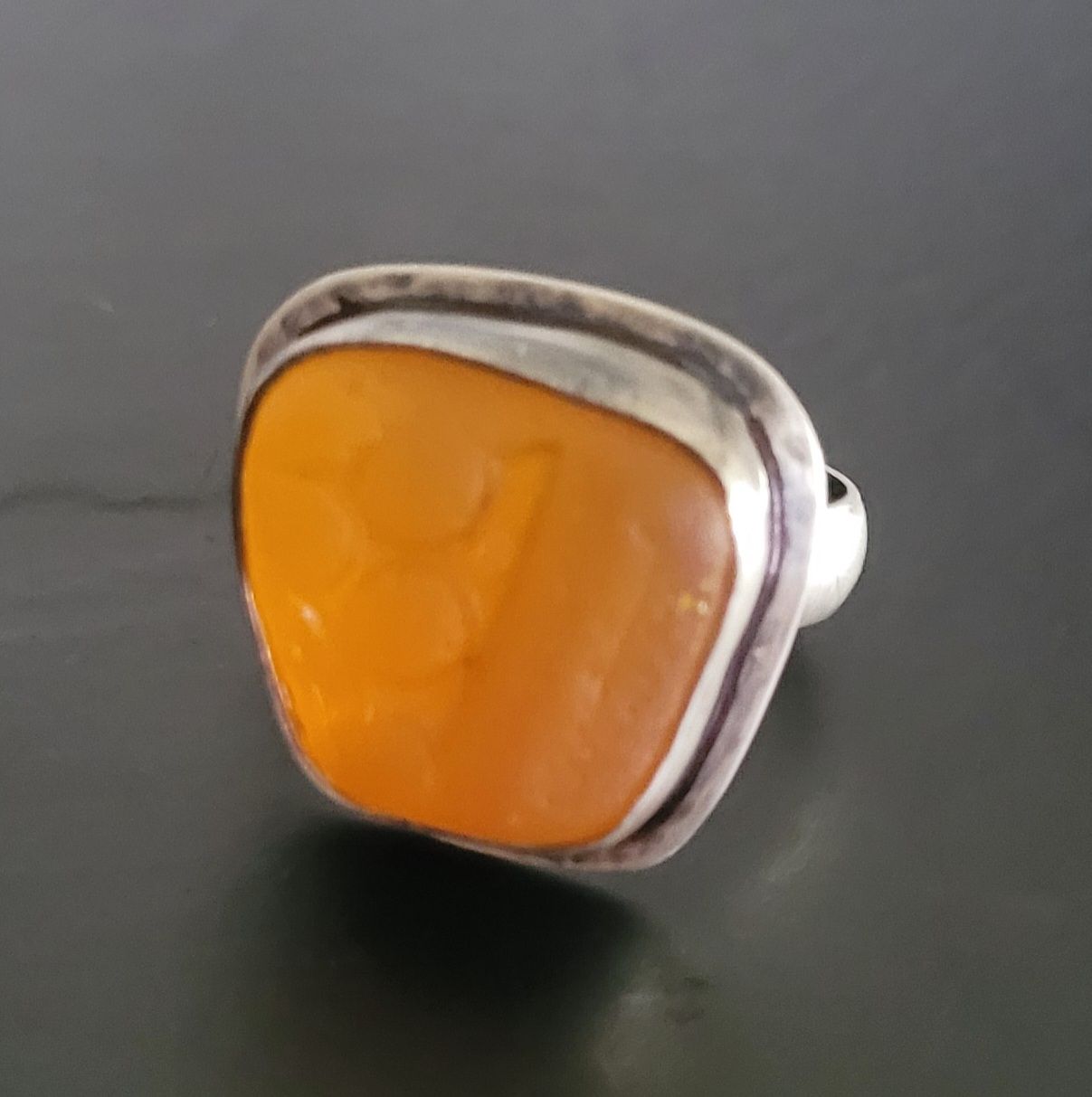 Hot Orange Statement Ring - Size 9.25
