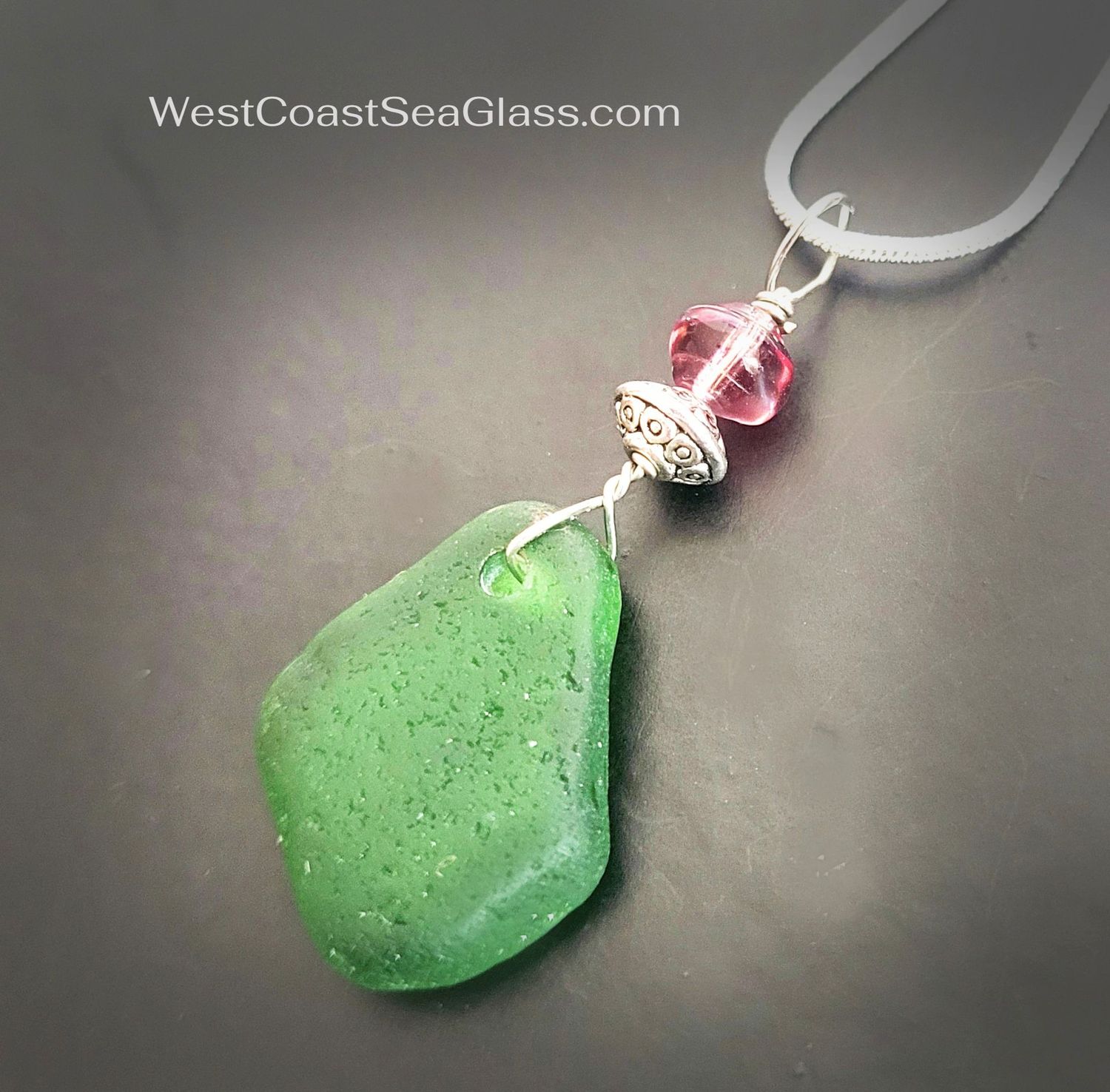 Forest Ocean Sea Glass Necklace