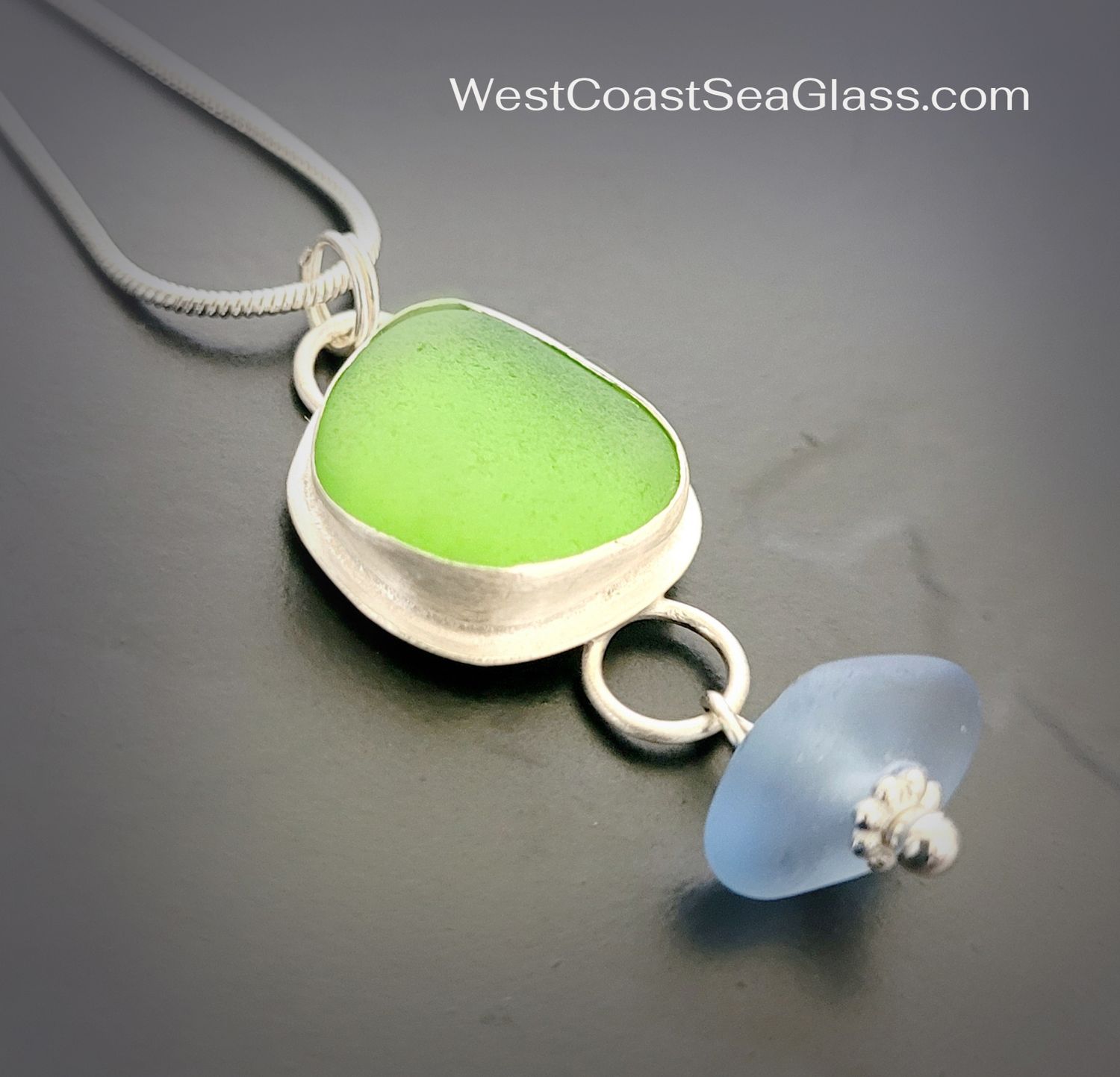 Emerald Green w/Soft Blue Necklace