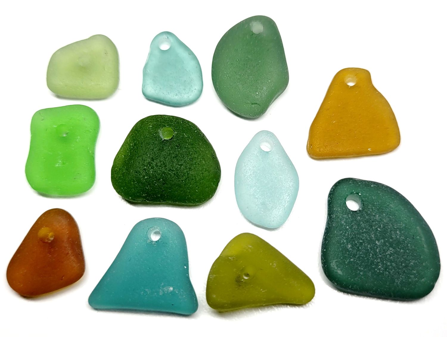 Spanish Drilled Sea Glass - 11 pcs