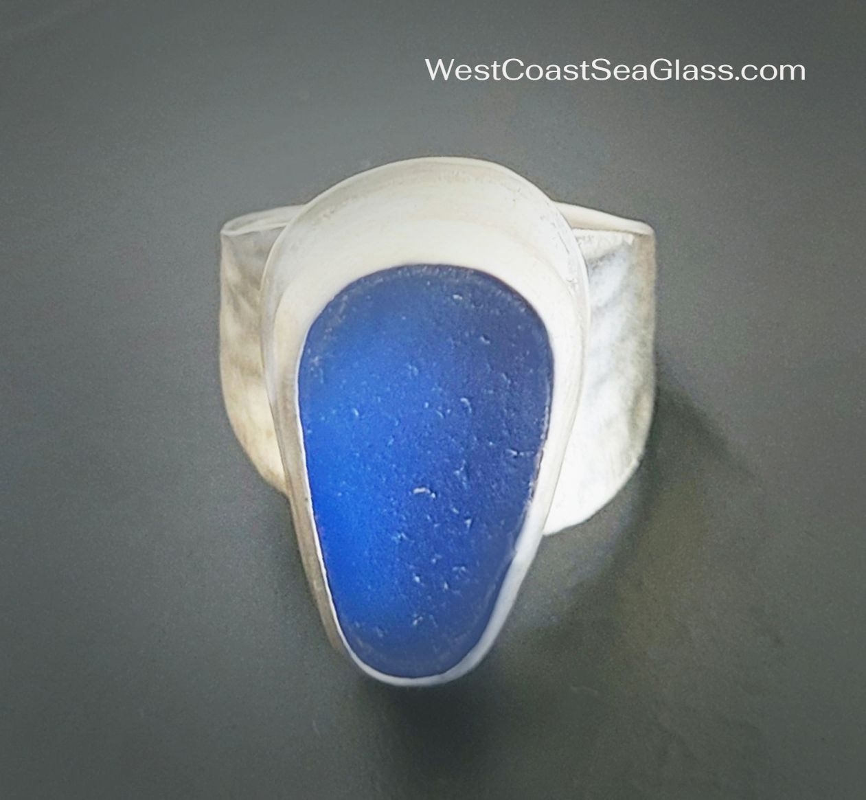 Dreamy Soft Blue Teardrop Ring - Size 8.25