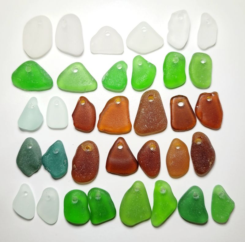 Top Drilled Ocean Hues - 34pcs Top Drilled Ocean Hues - 34pcs