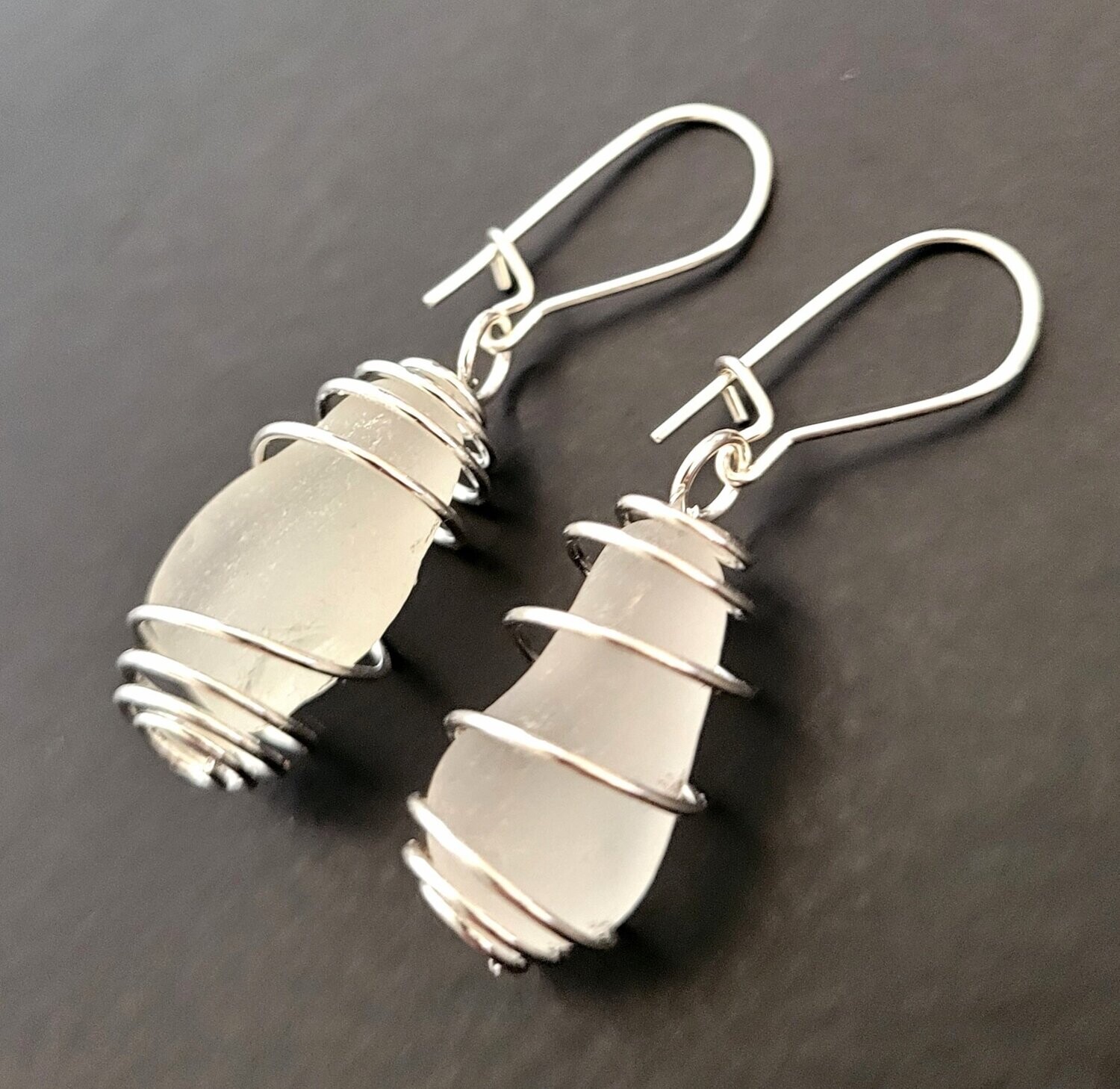 White Spiral Earrings White Spiral Earrings