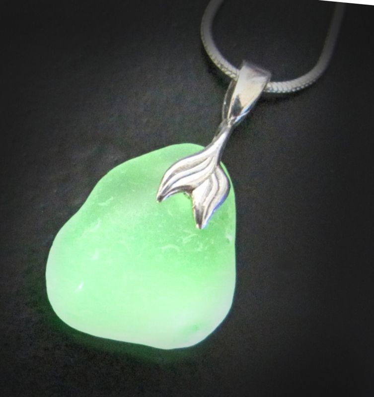 Glowing UV Lime Mermaid Tail
