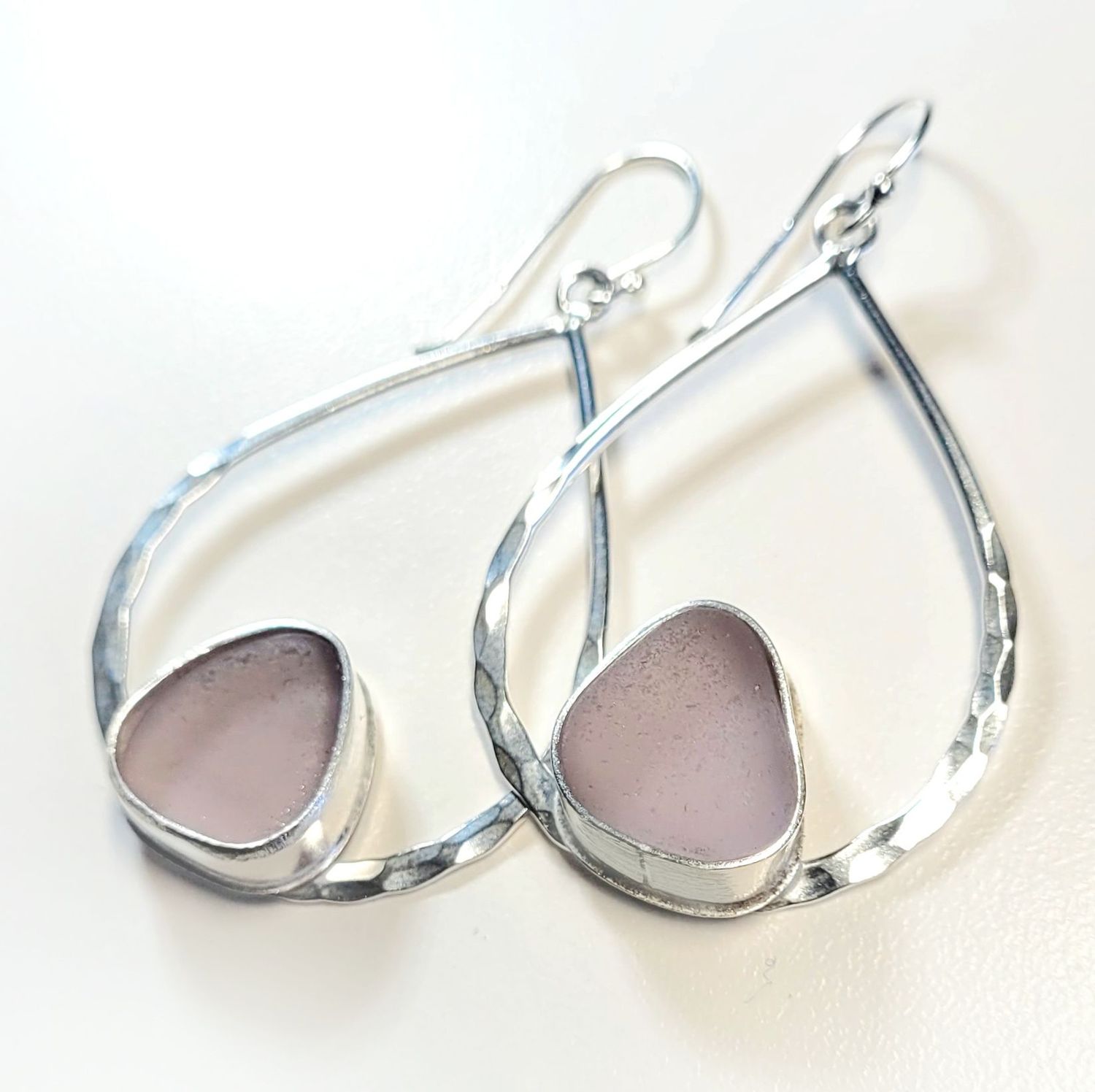 Lavender on Hammered Teardrops