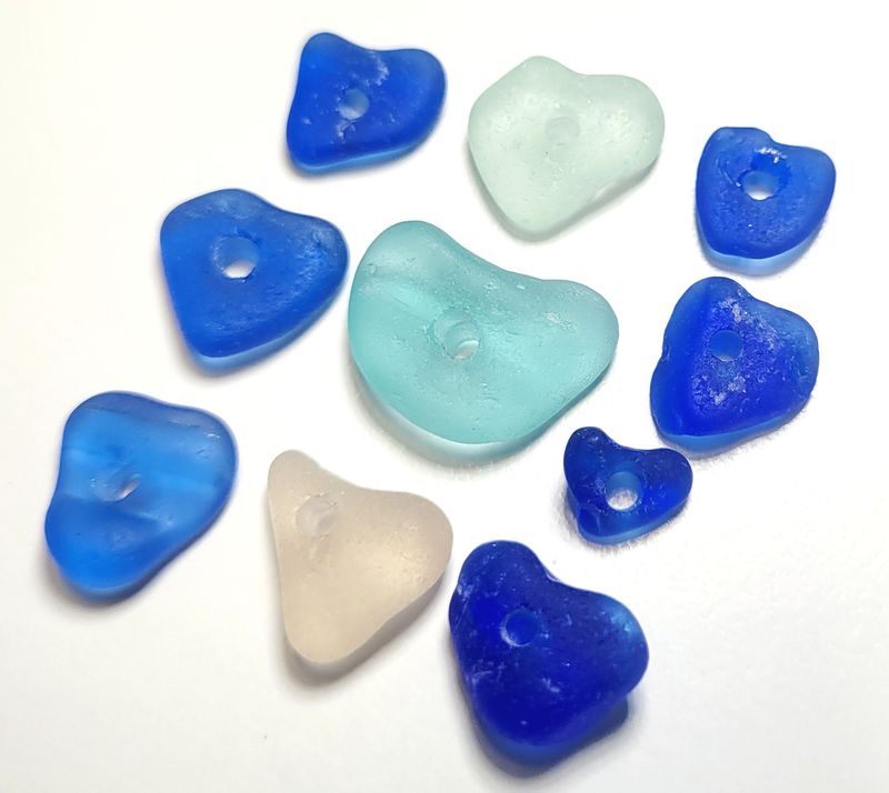 Drilled Hearts - 10pcs