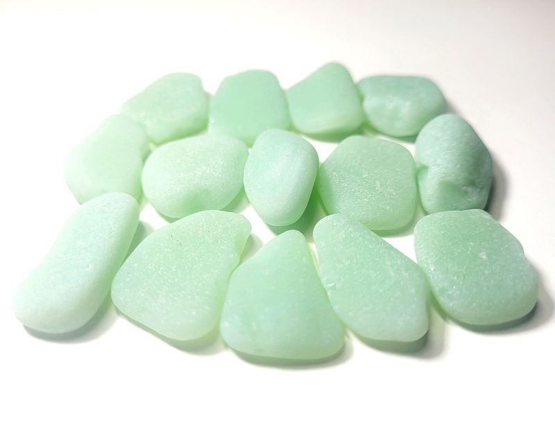 Mint Green Milk Glass - 14pcs