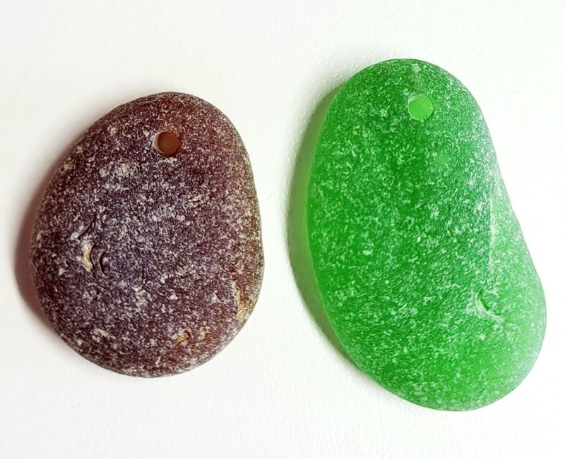 Pendant Size Brown & Green - 2pcs Pendant Size Brown & Green - 2pcs