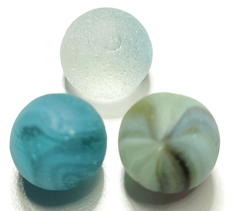 Multicolored Blue & Green Marbles - 3pcs