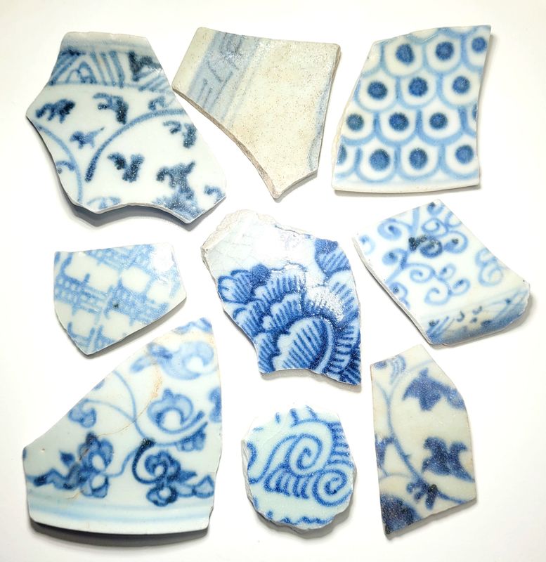 Malaysian Sea Pottery - 9pcs