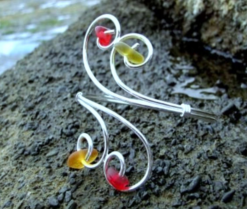 Rare Sunset Sea Glass Swirl Bracelet