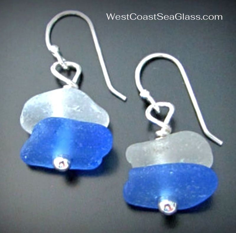 Soft Blue Sea Glass Stacks