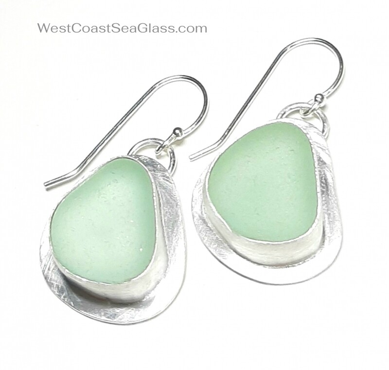 Seafoam Green Sea Glass Earrings
