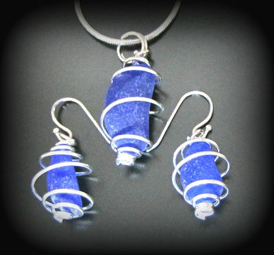 Spiral Wrapped, Cobalt Blue Set