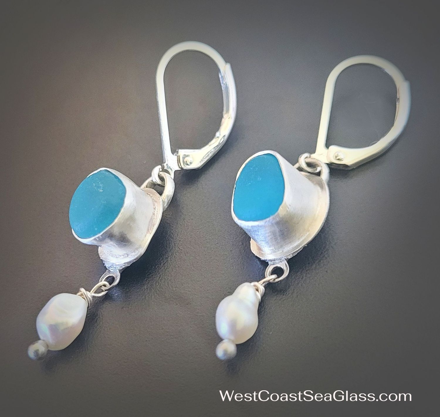 Rarest Turquoise Sea Glass w/Pearls