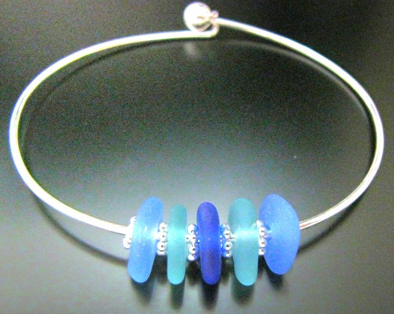 Five Blues Bangle Bracelet