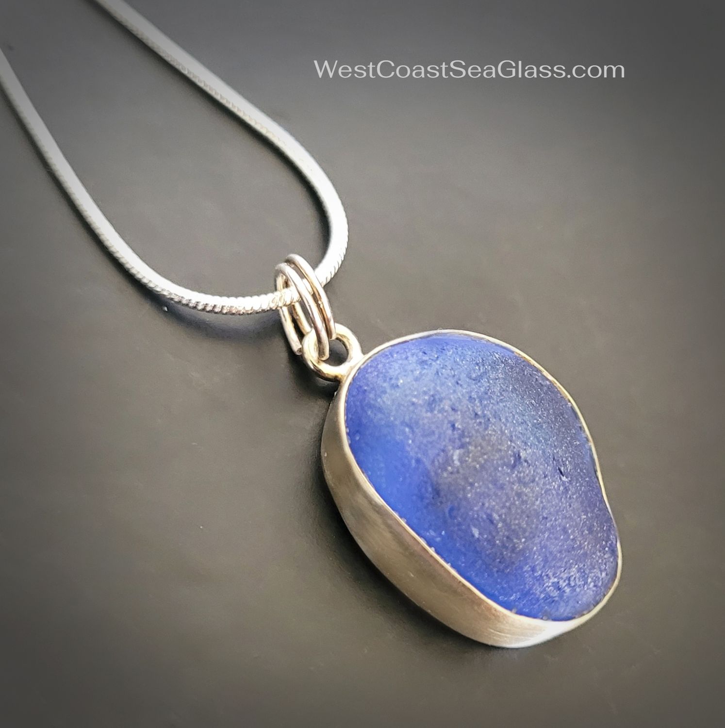 Deep Cobalt Bezel Necklace