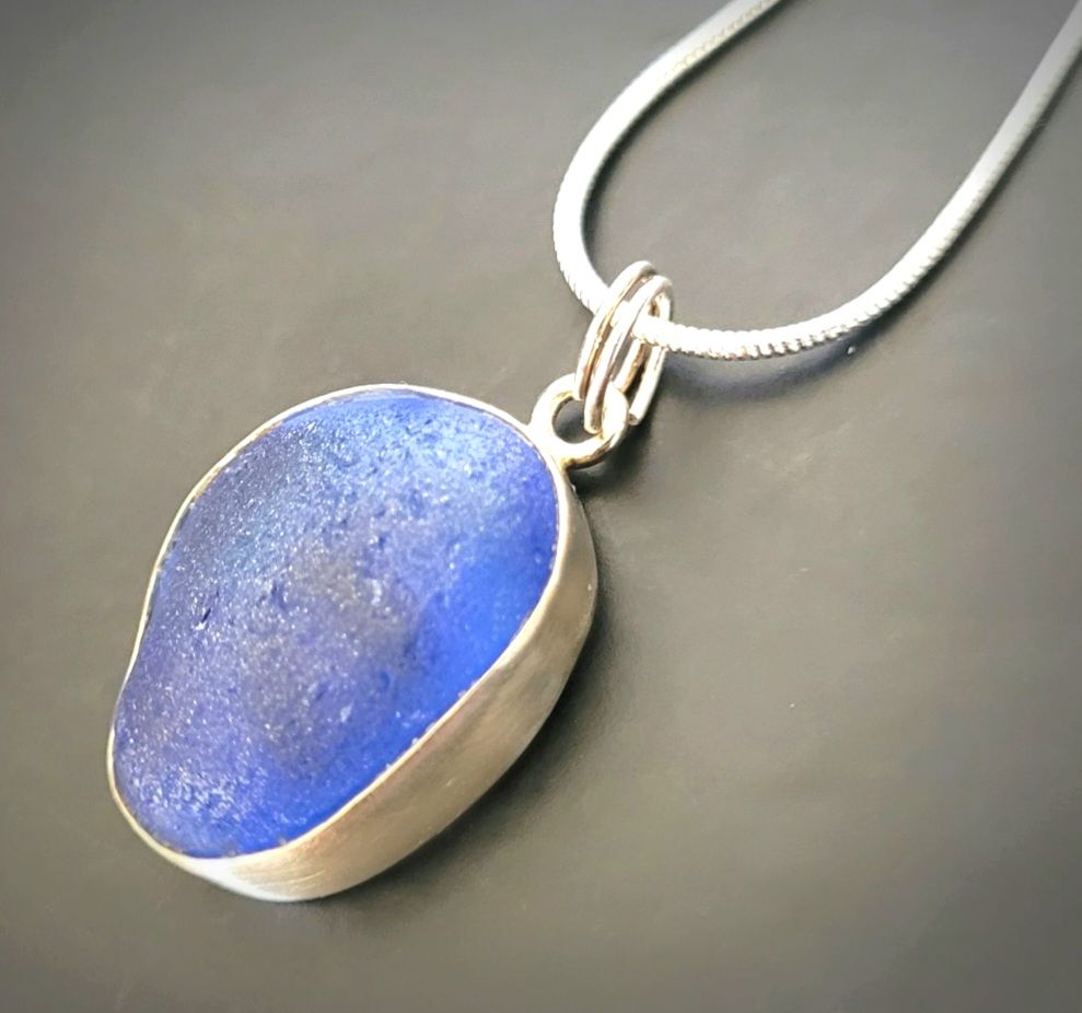Deep Cobalt Bezel Necklace