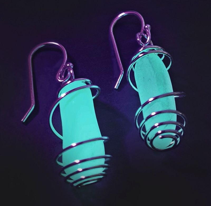 UV Lime Spiral Earrings