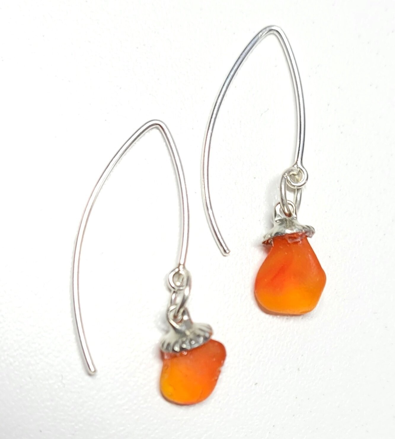 Amberina Orange Dangle Earrings Amberina Orange Dangle Earrings