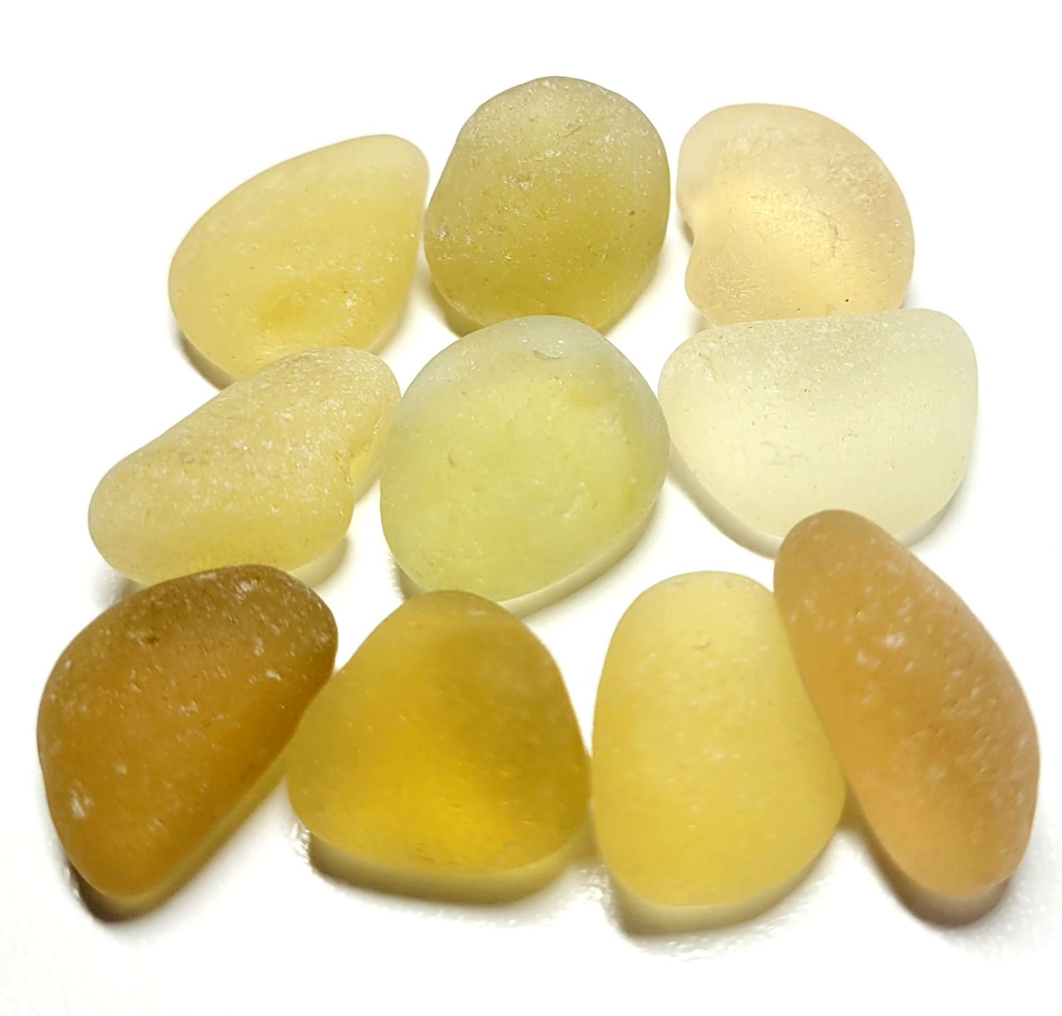 Golden Rare Sea Glass - 10 pcs
